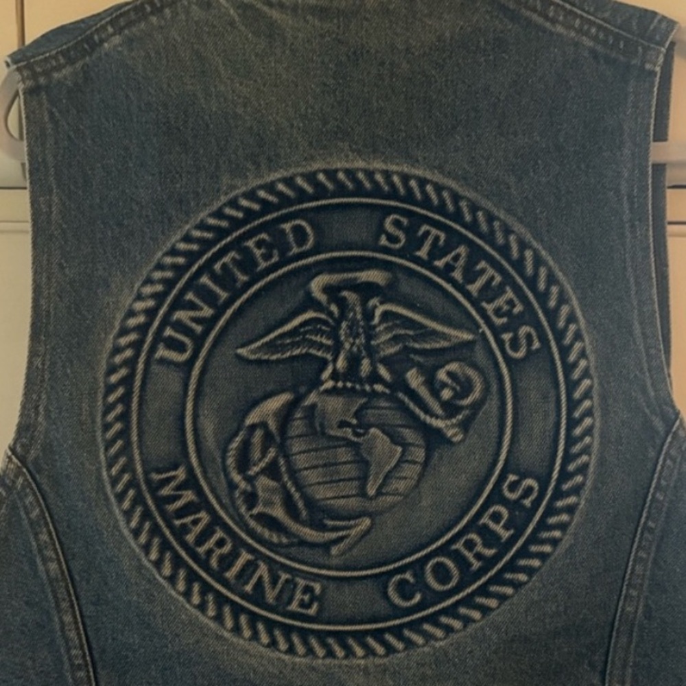 United States Marine Corps Vintage Denim Blue Vest